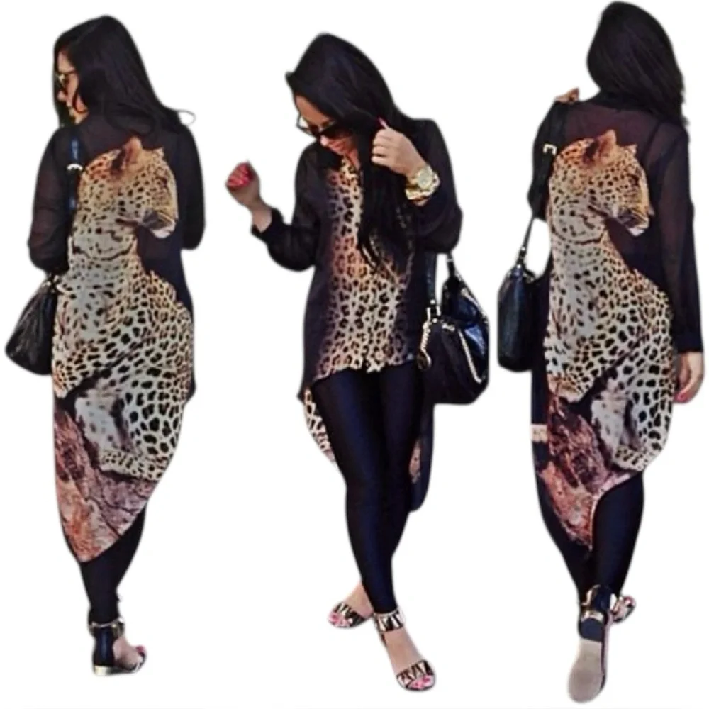 36point5 high low leopard Tunic… Approximate measurements: Pit to Pit 21” - Picture 1 of 5